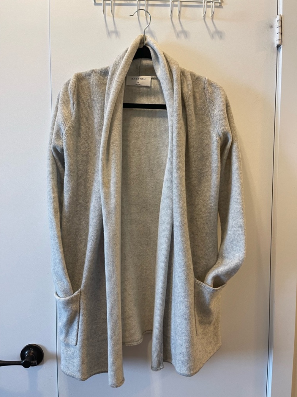 Babaton (Aritzia) Light Beige Knit Open Cardigan XS | Soft Minimal Wrap Style